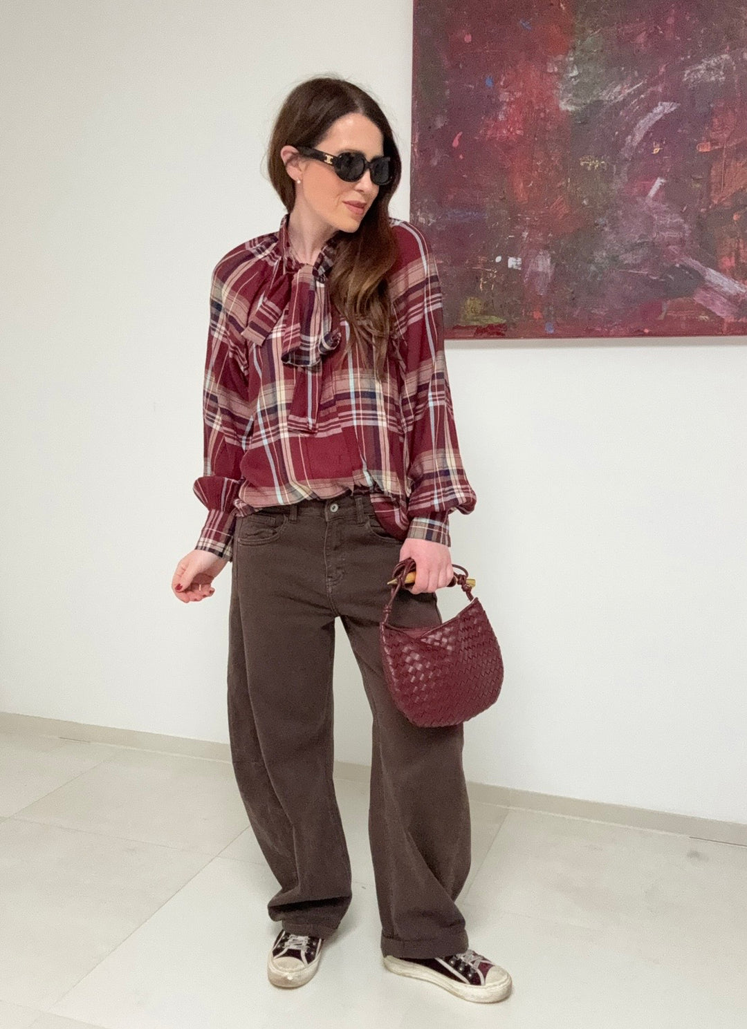 Karierte Bluse - Rot