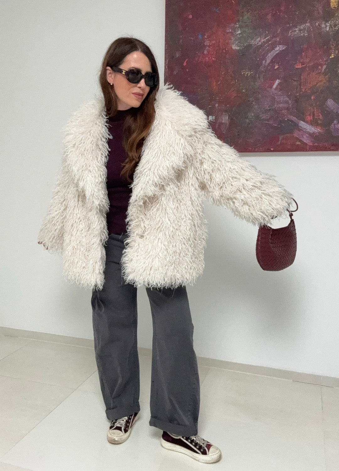 Kuschelige Jacke - Creme