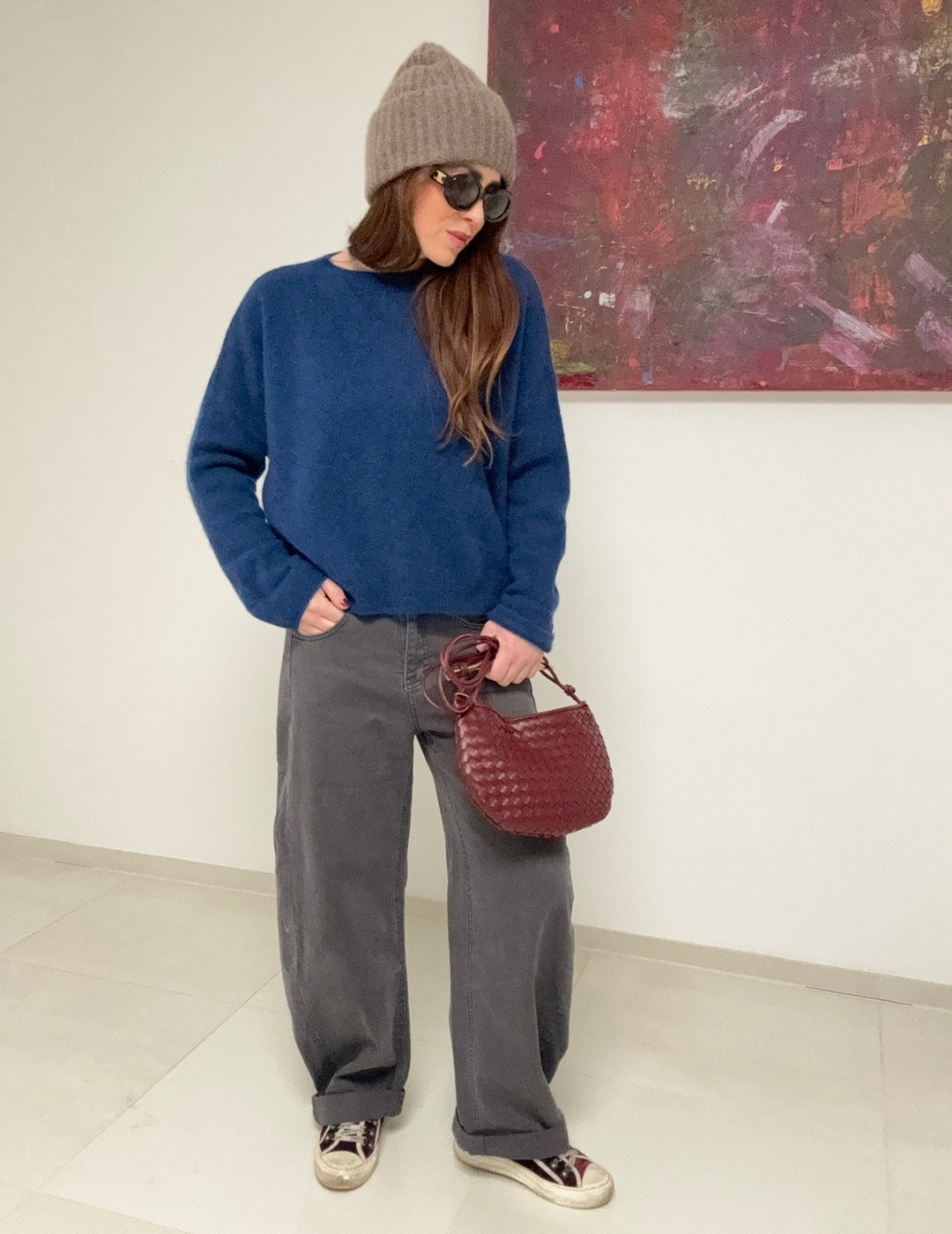 Baby-Alpaka Pullover - Blau