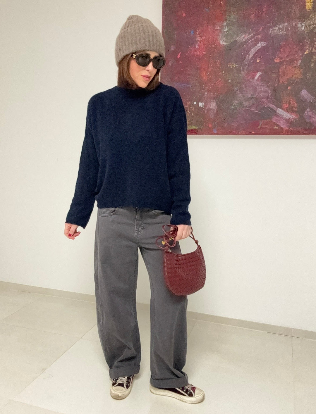 Baby-Alpaka Pullover - Navy