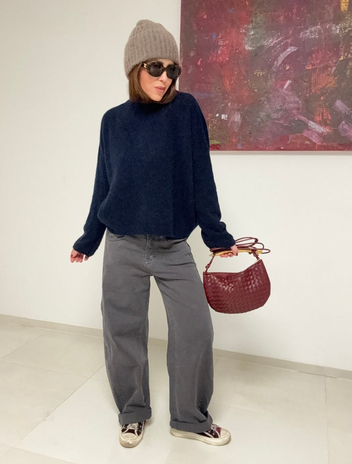 Baby-Alpaka Pullover - Navy