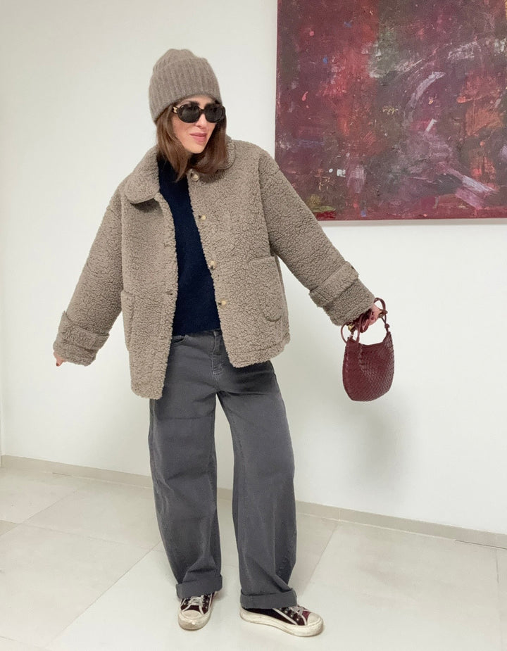 100% Kaschmir Mütze - Taupe