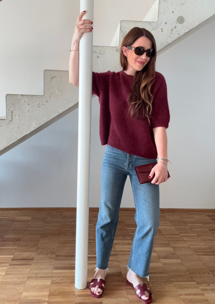Alpaka-Shirt - Burgunder