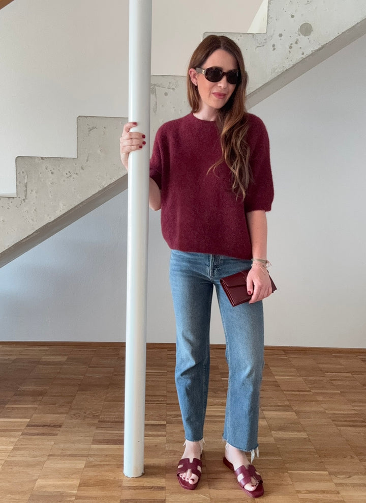 Alpaka-Shirt - Burgunder