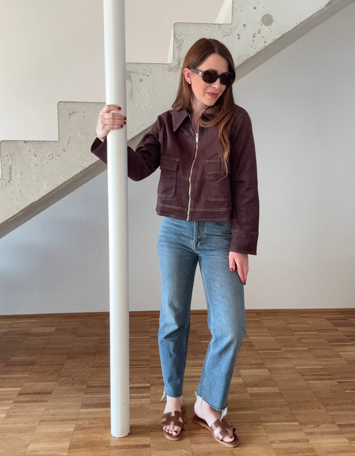 Verkürzte Jacke - Schoko