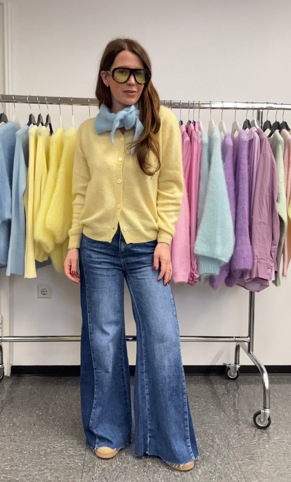 Kaschmir/Woll Cardigan - Gelb