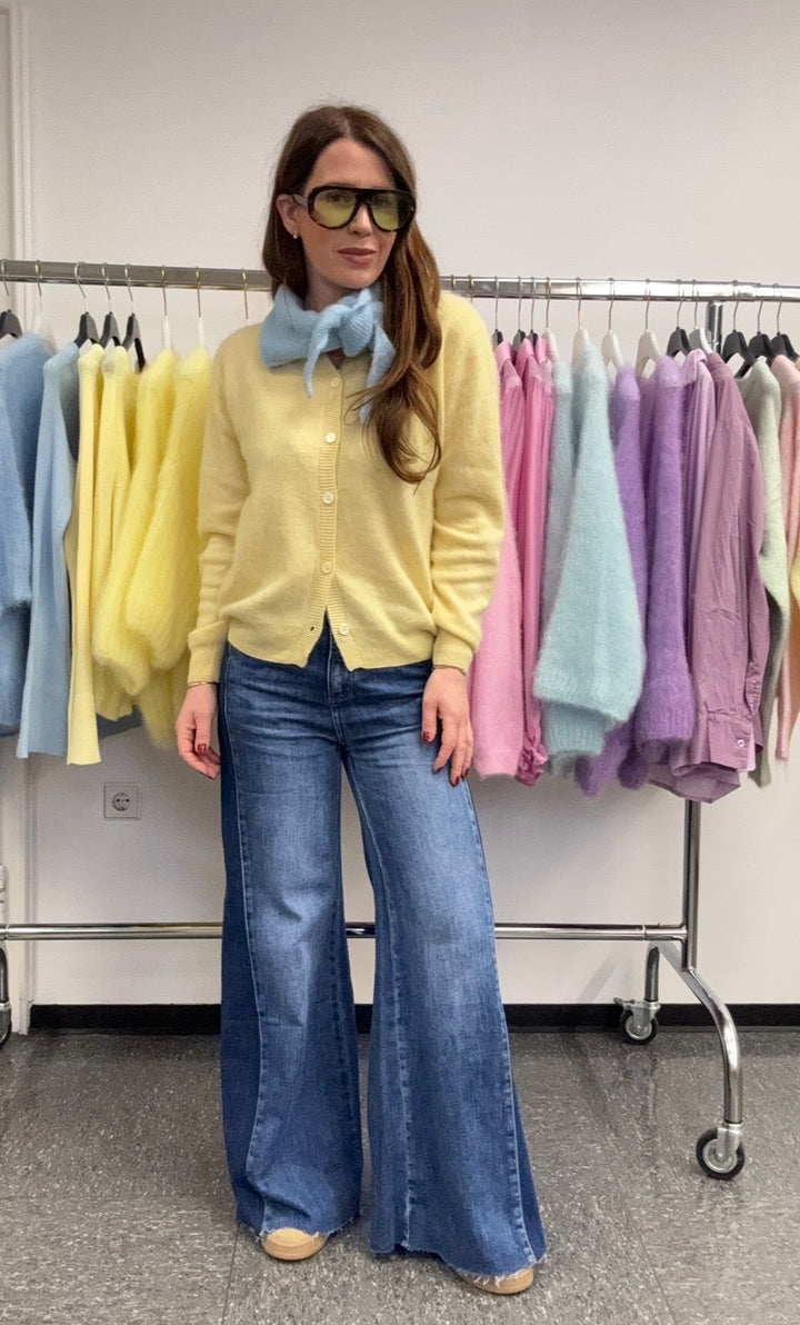 Kaschmir/Woll Cardigan - Gelb