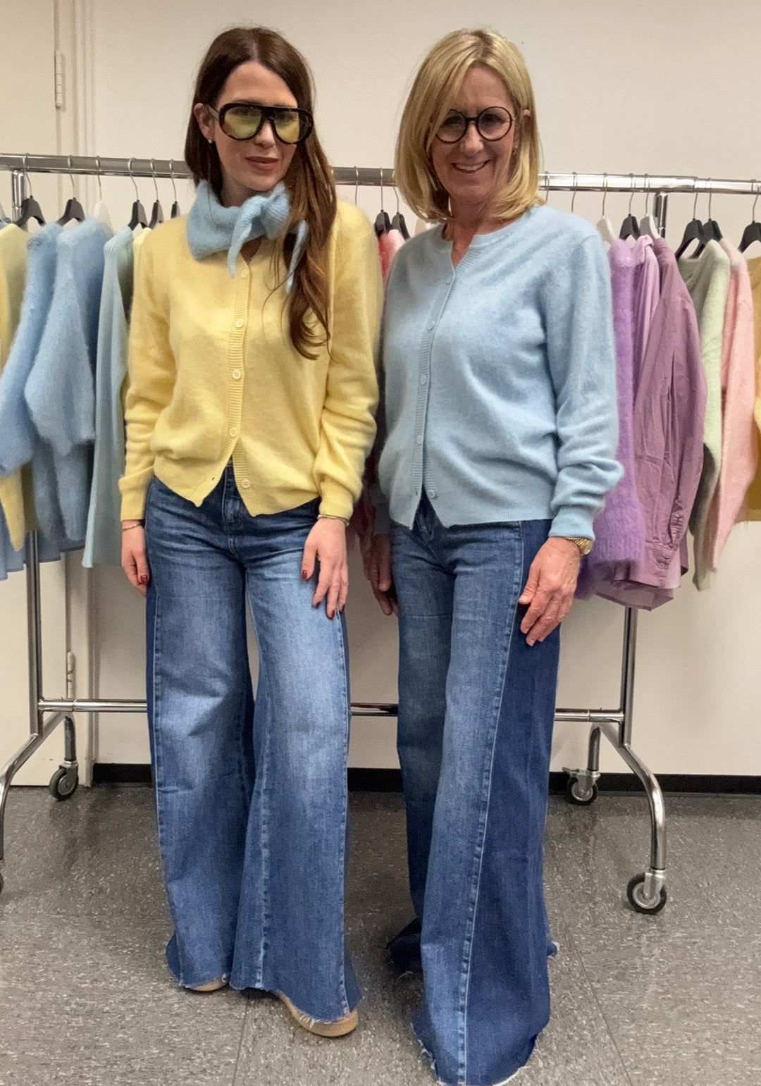 Kaschmir/Woll Cardigan - Hellblau