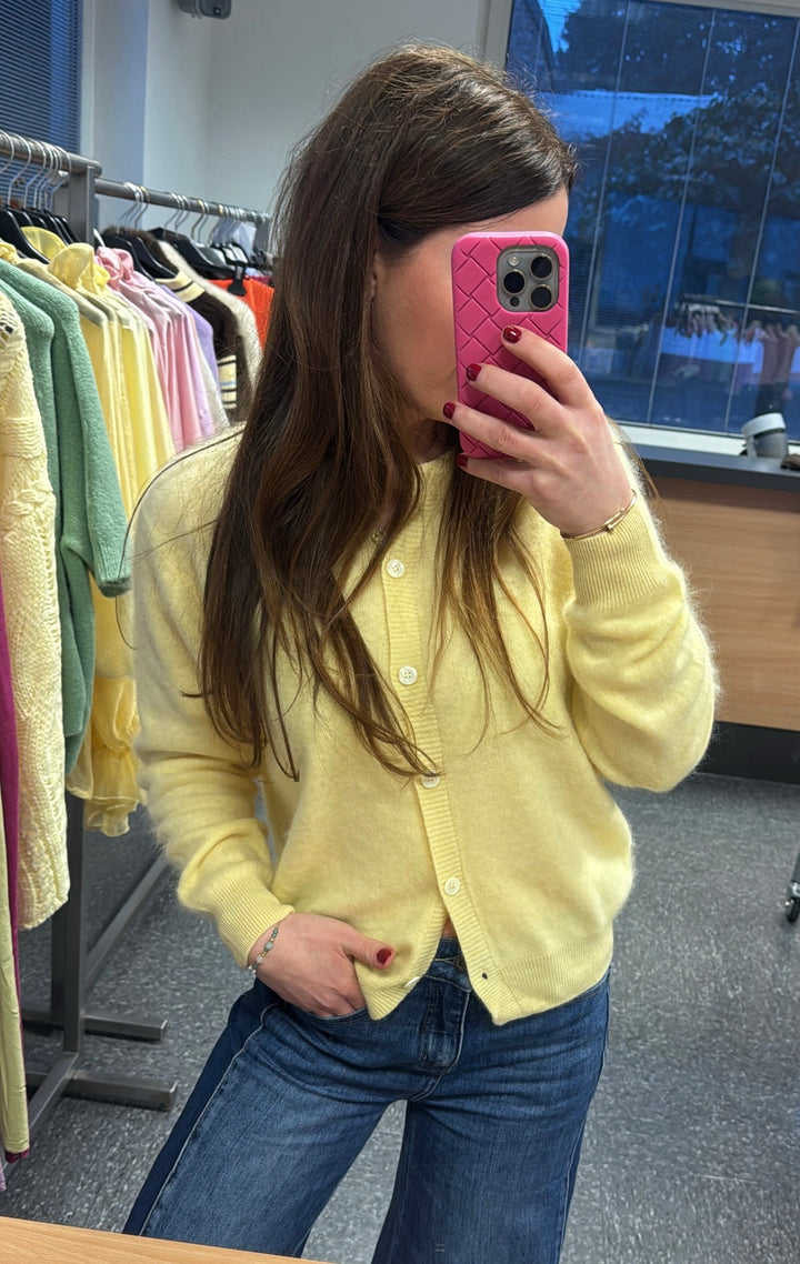 Kaschmir/Woll Cardigan - Gelb