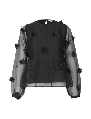 Verspielte Bluse - Schwarz