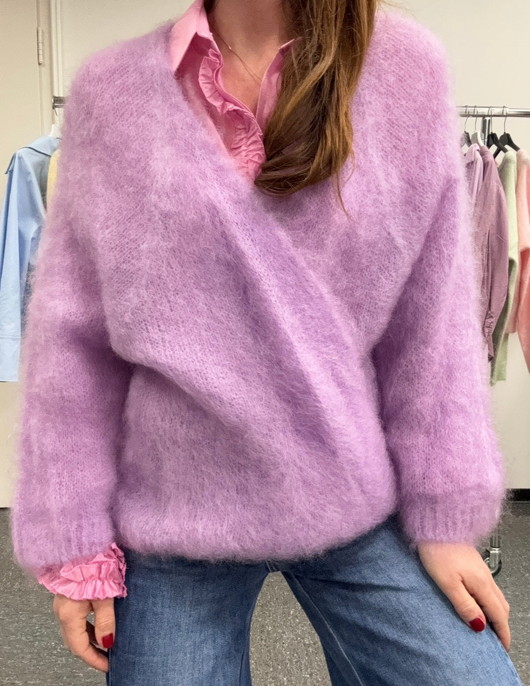 Mohair-Cardigan - Flieder