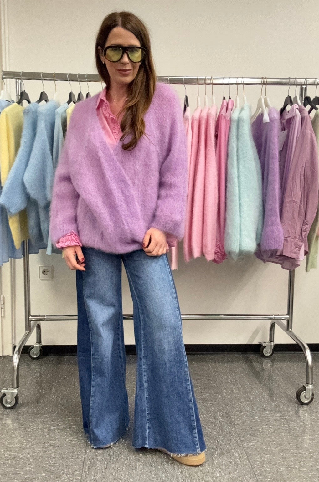 Mohair-Cardigan - Flieder