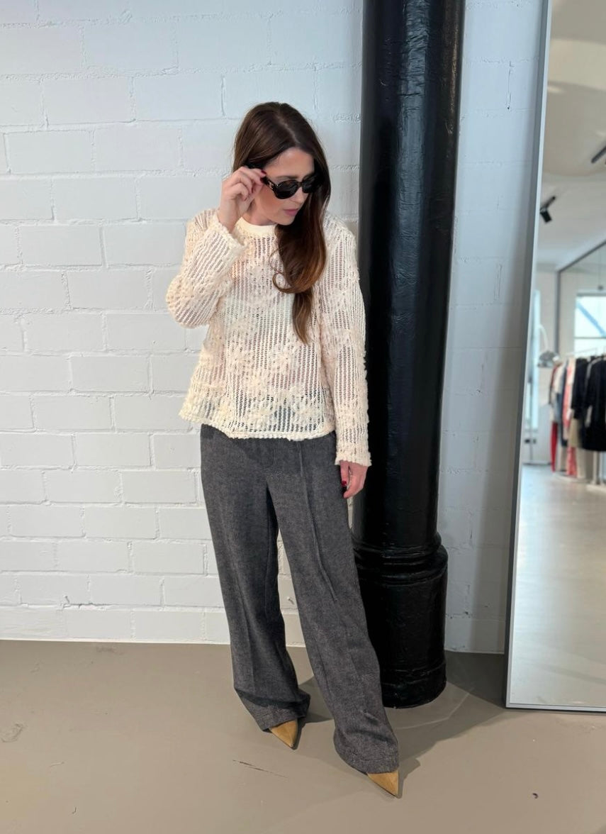 Gestrickter Pullover - Creme