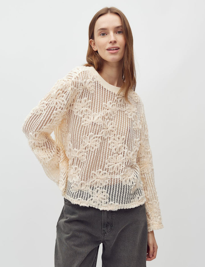 Gestrickter Pullover - Creme