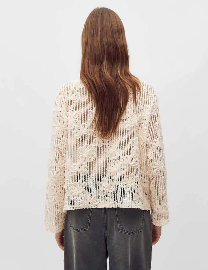 Gestrickter Pullover - Creme