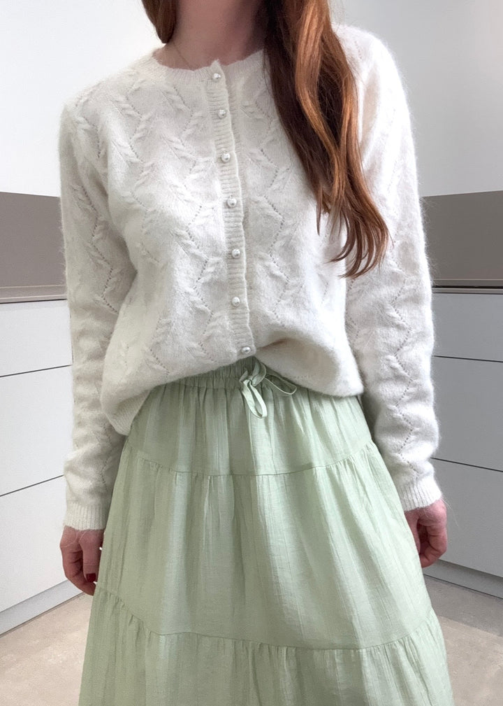 Verspielter Cardigan - Creme