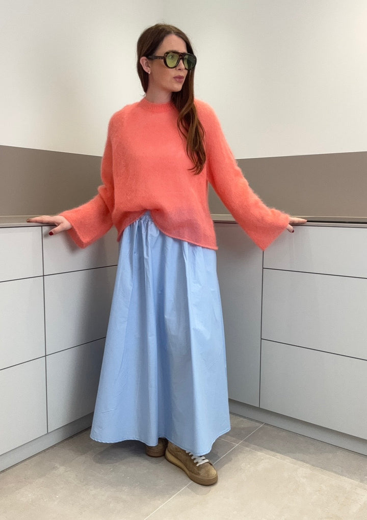 Dünner Mohairpullover - Orange