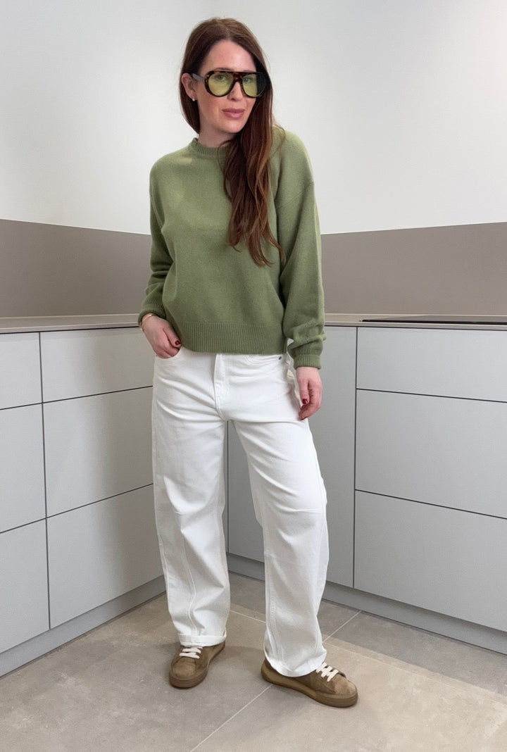 100% Wollpullover - Grün