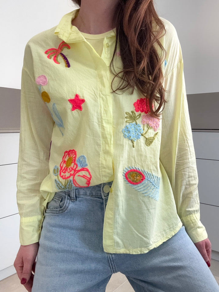 Bluse mit Print - Gelb