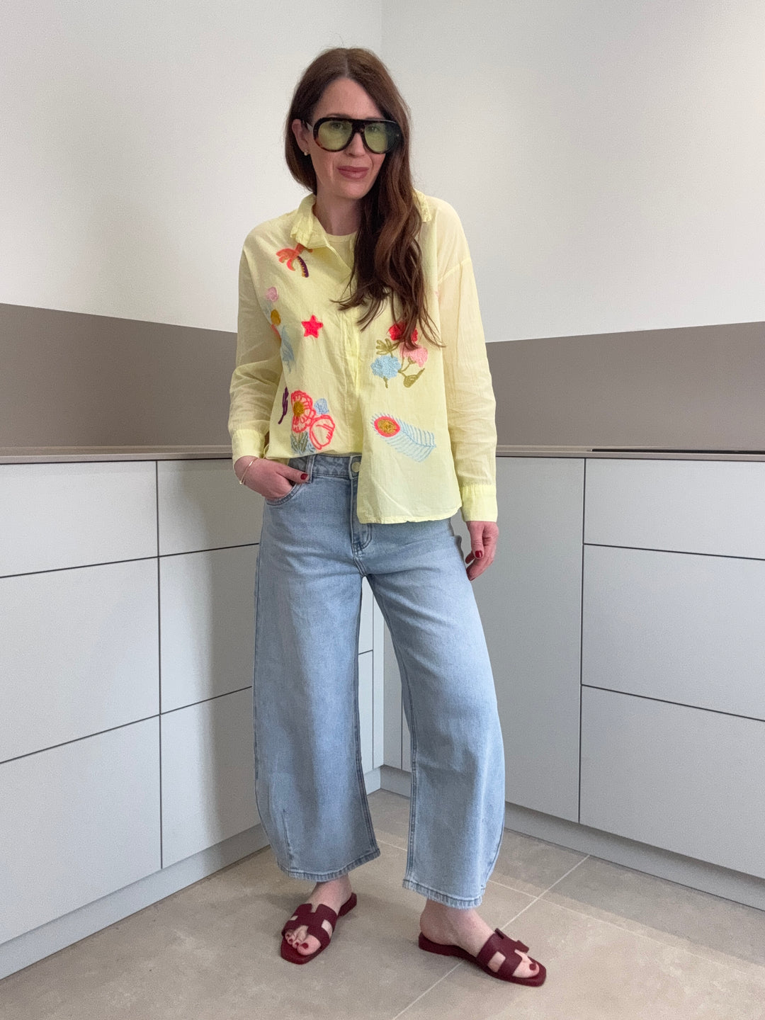 Bluse mit Print - Gelb