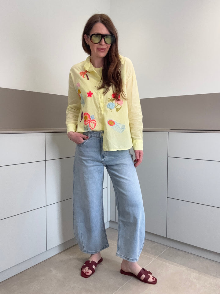 Bluse mit Print - Gelb