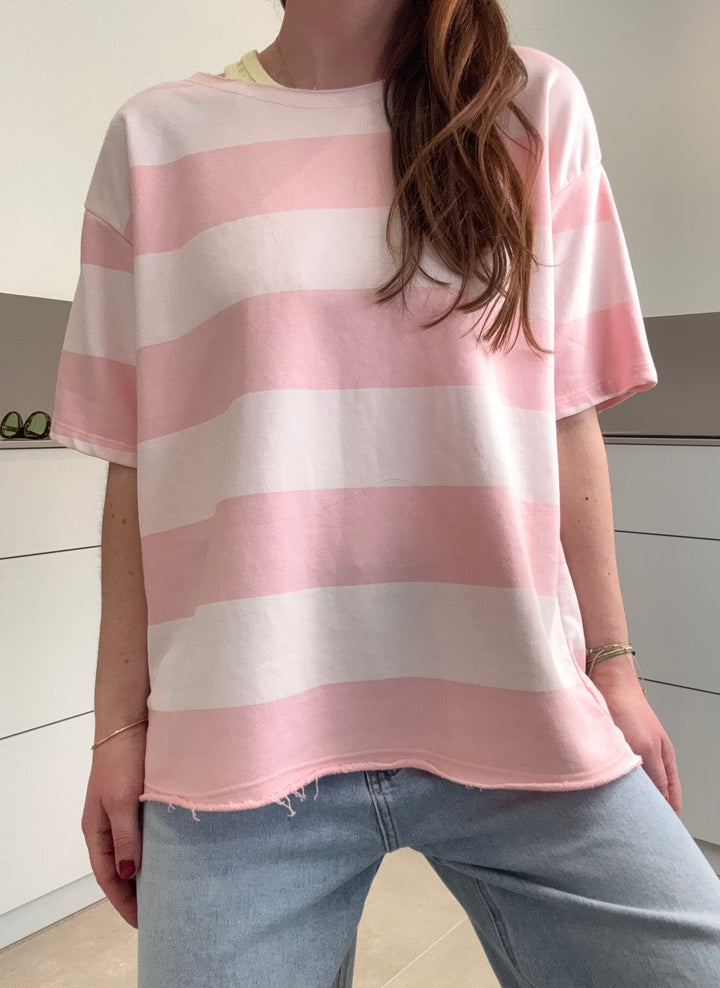 Gestreiftes Shirt - Rosa