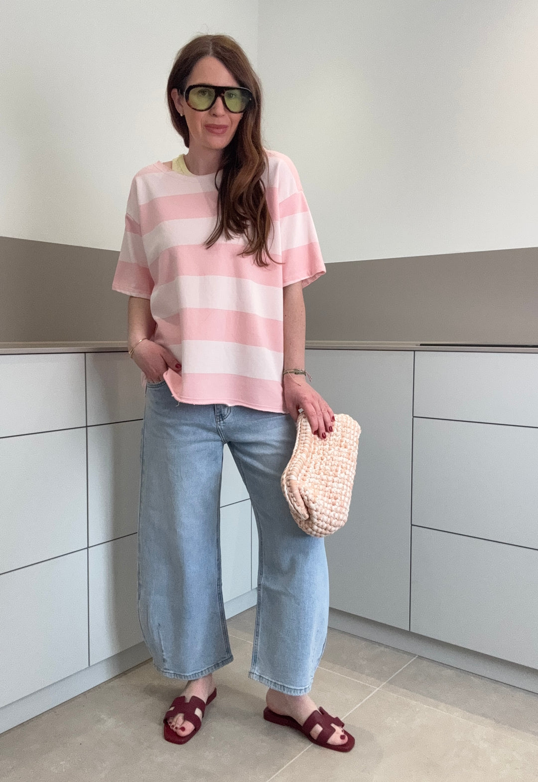 Gestreiftes Shirt - Rosa
