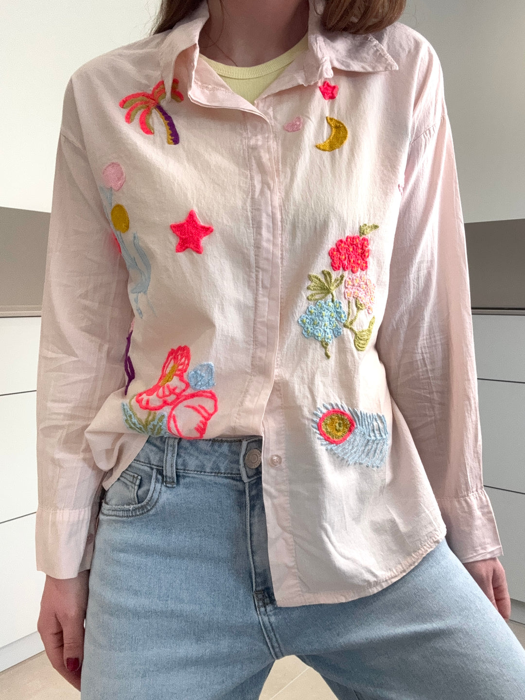 Bluse mit Print - Rosa