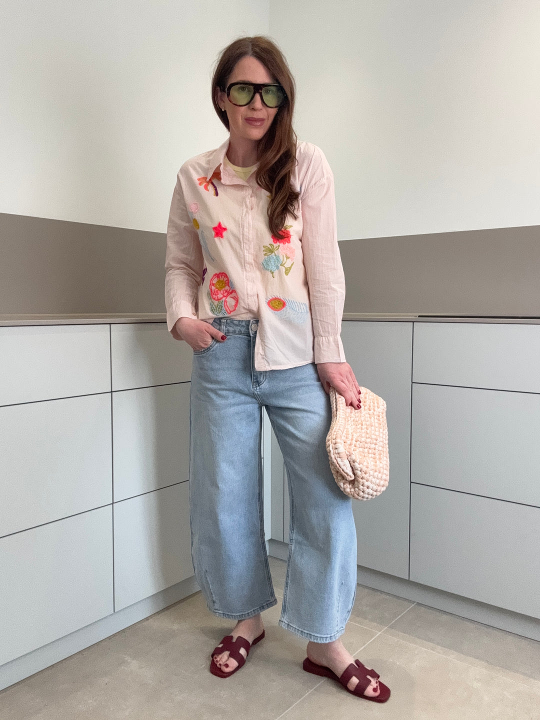Bluse mit Print - Rosa