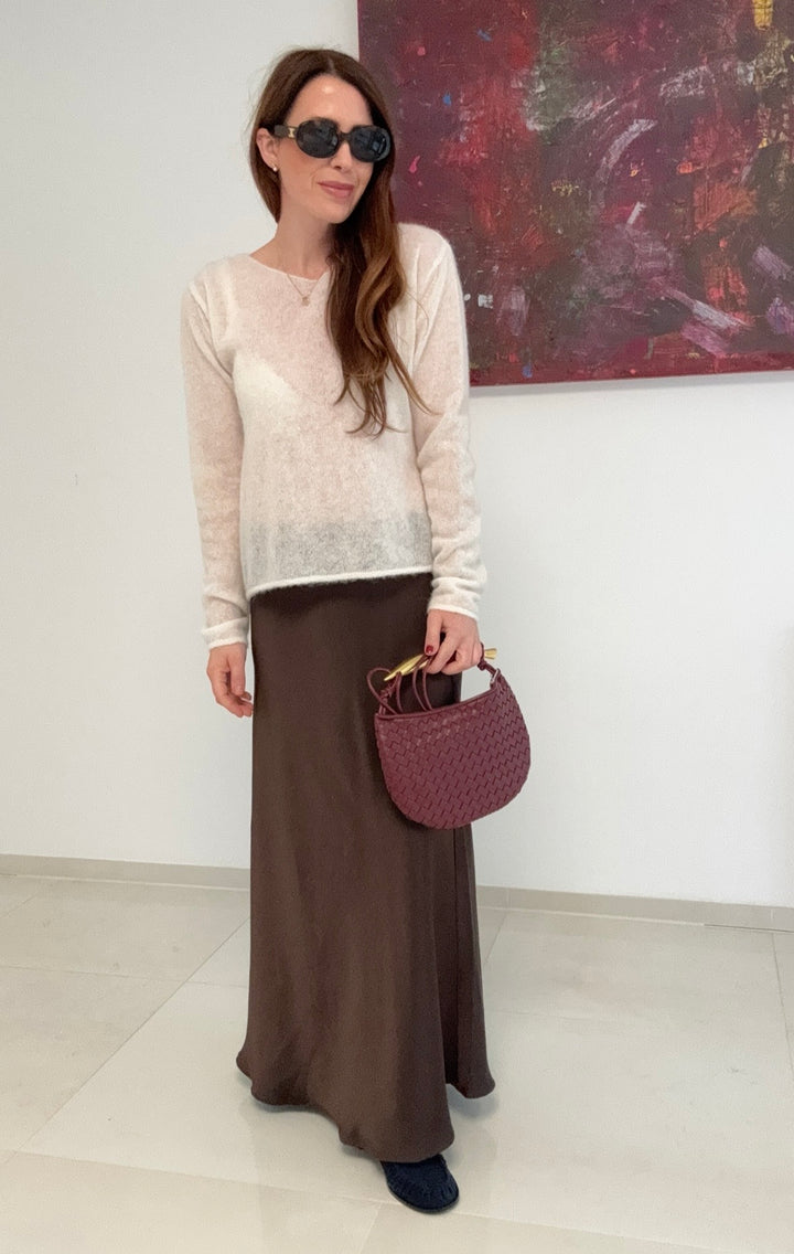 THIN KNIT SWEATER - CREME