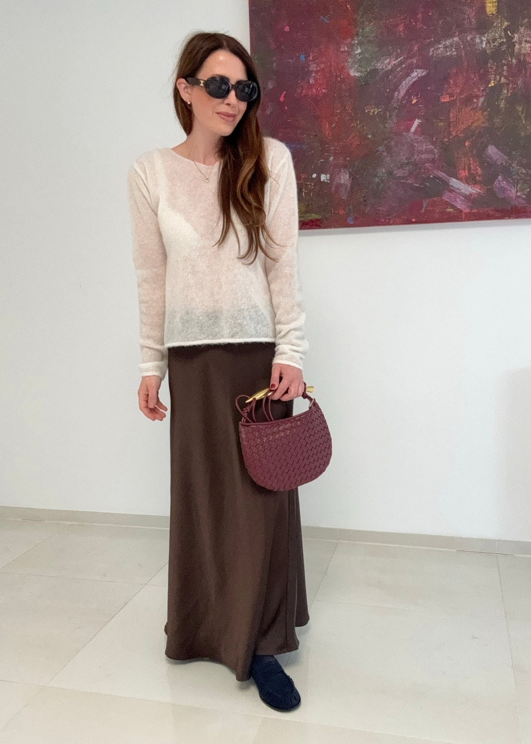 THIN KNIT SWEATER - CREME