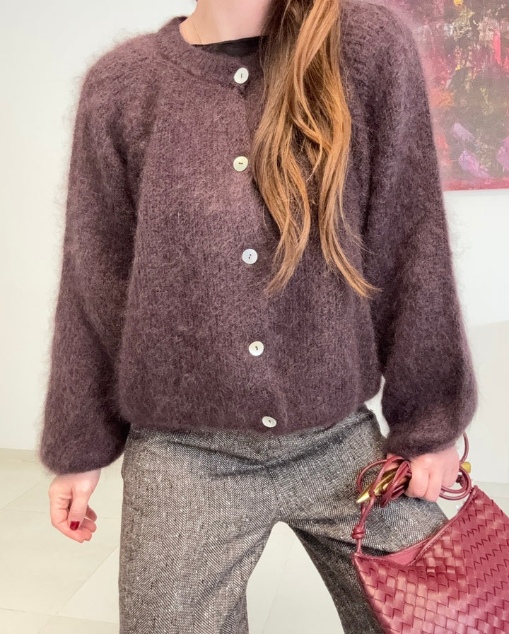 Mohair-Cardigan - Braun