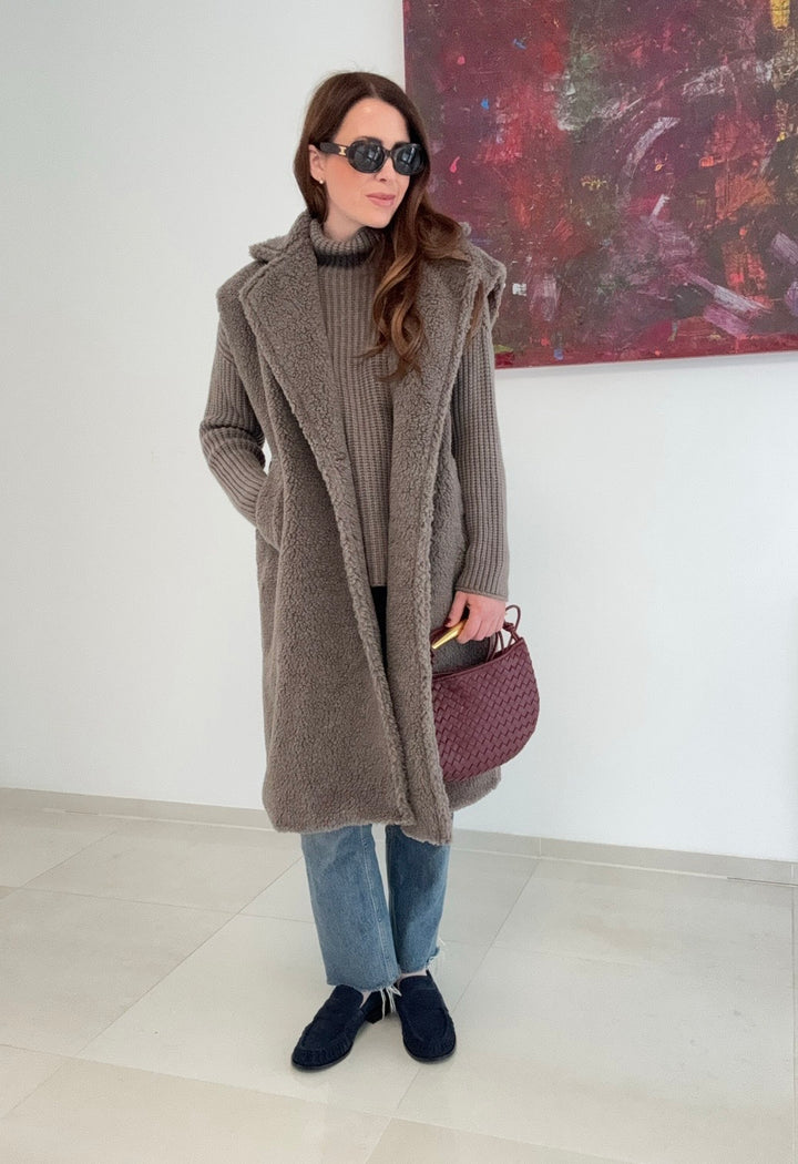 Maxi-Weste - Taupe