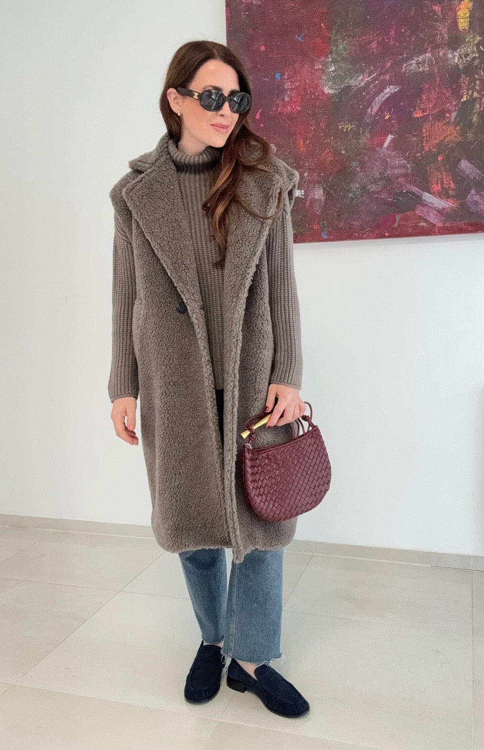 Maxi-Weste - Taupe