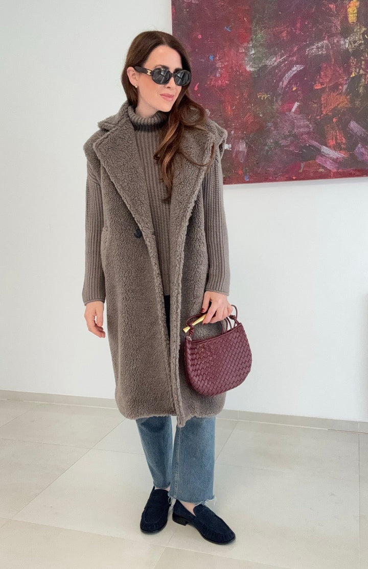 Maxi-Weste - Taupe