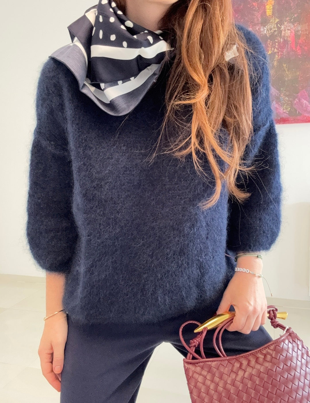 Mohair-Shirt - Navy