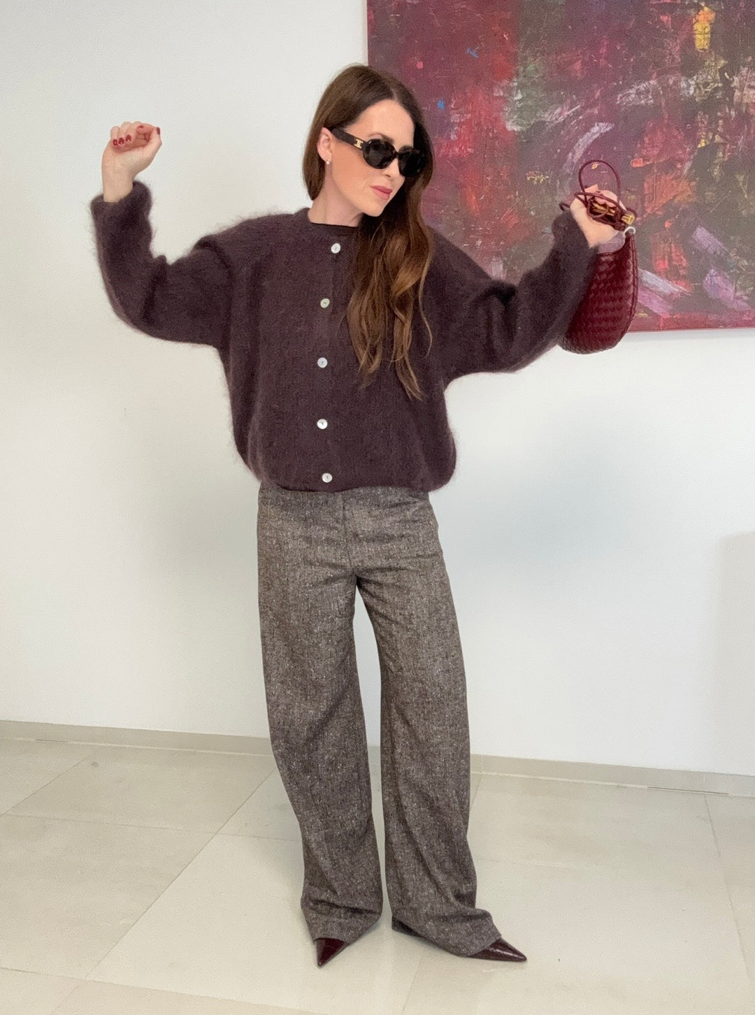 Mohair-Cardigan - Braun