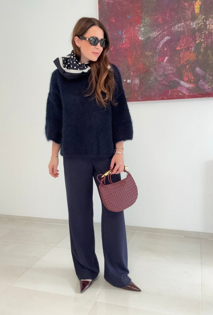 Mohair-Shirt - Navy
