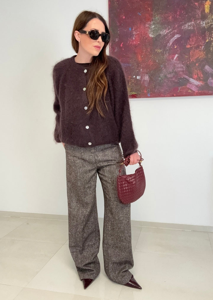 Mohair-Cardigan - Braun