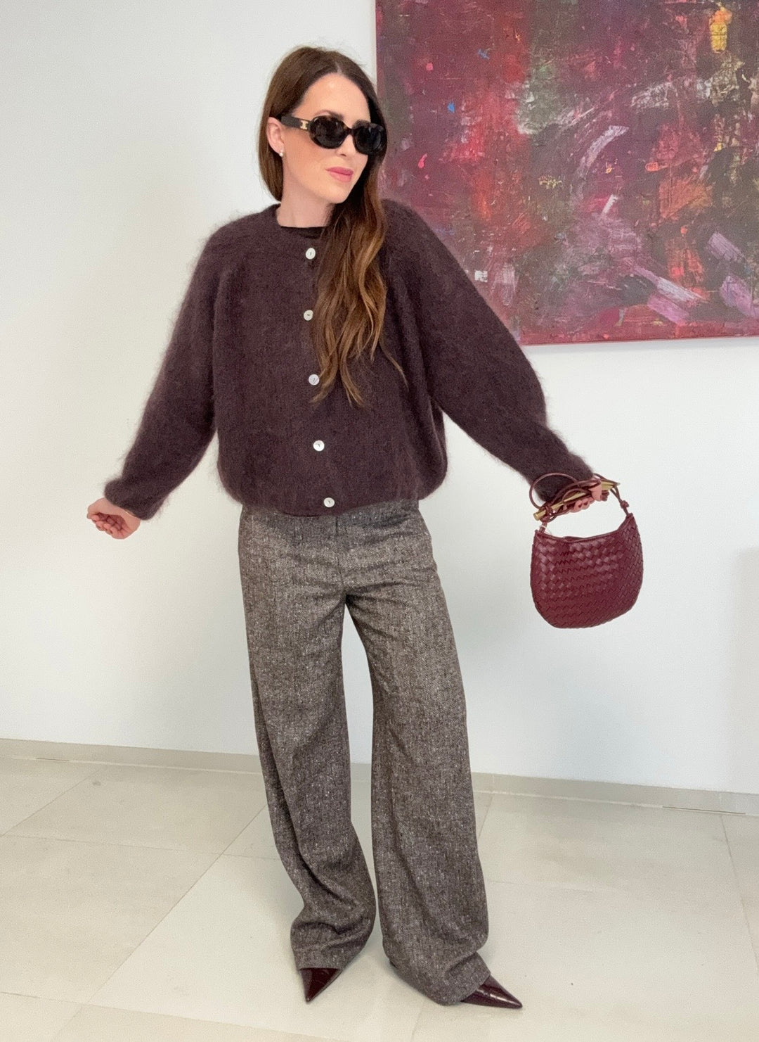 Mohair-Cardigan - Braun