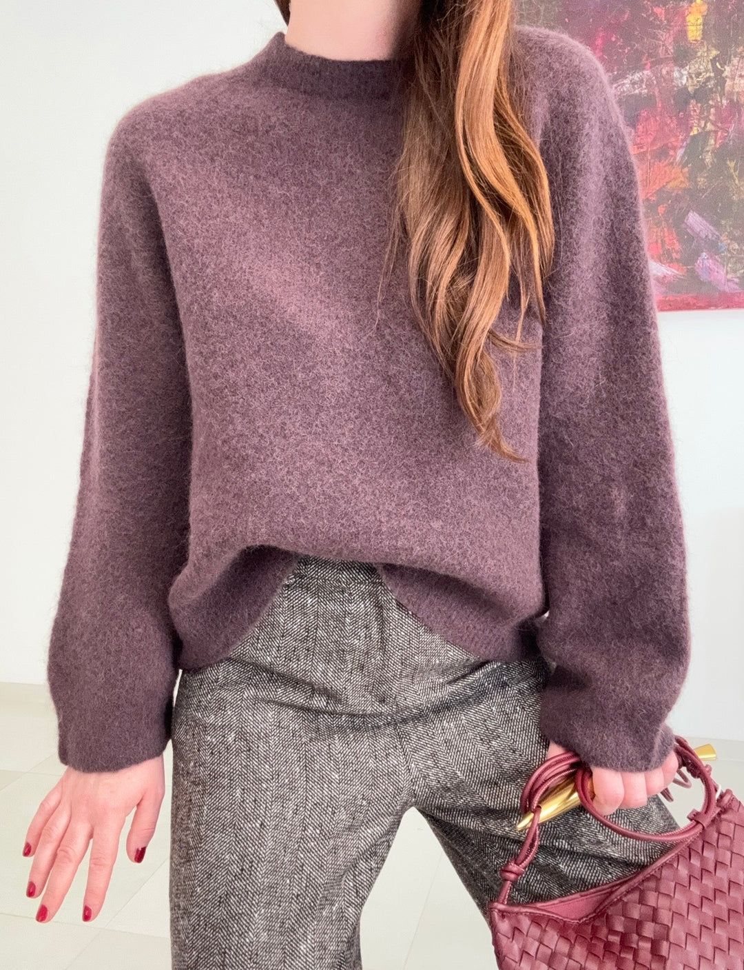 Stoffhose mit Muster - Braun