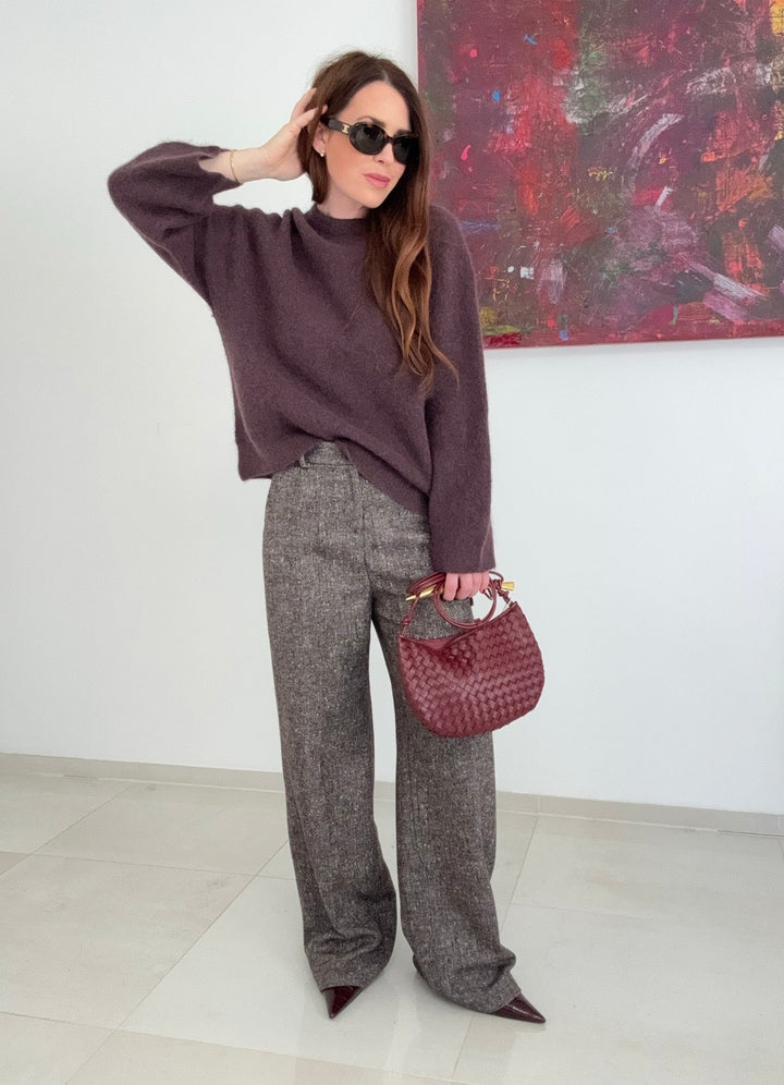 Stoffhose mit Muster - Braun