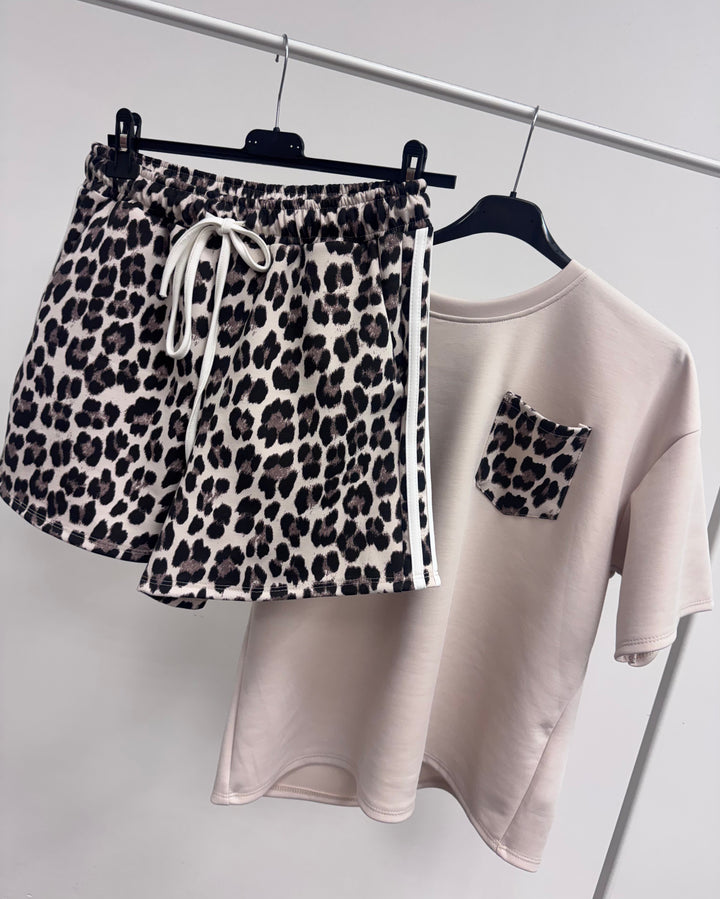 Set mit Print - Beige