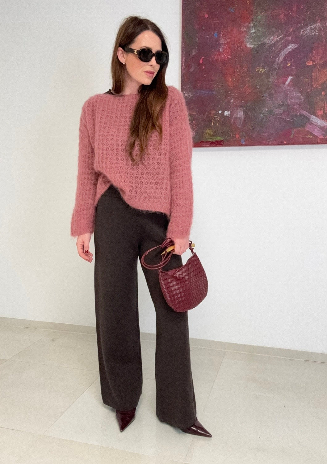 Grober Mohairpullover - Rosa