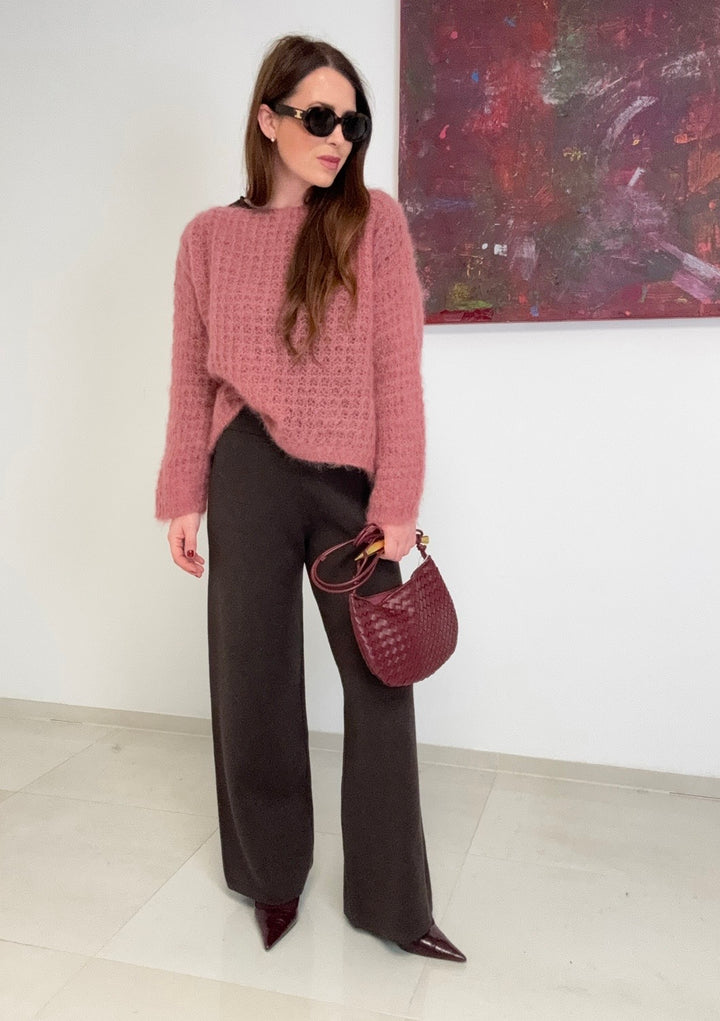 Grober Mohairpullover - Rosa