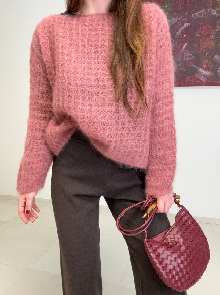 Grober Mohairpullover - Rosa