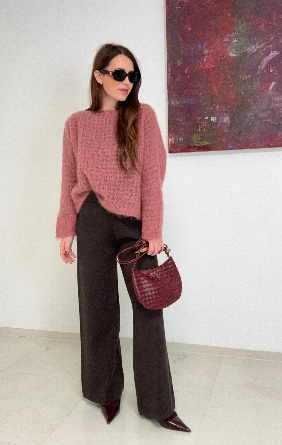 Grober Mohairpullover - Rosa