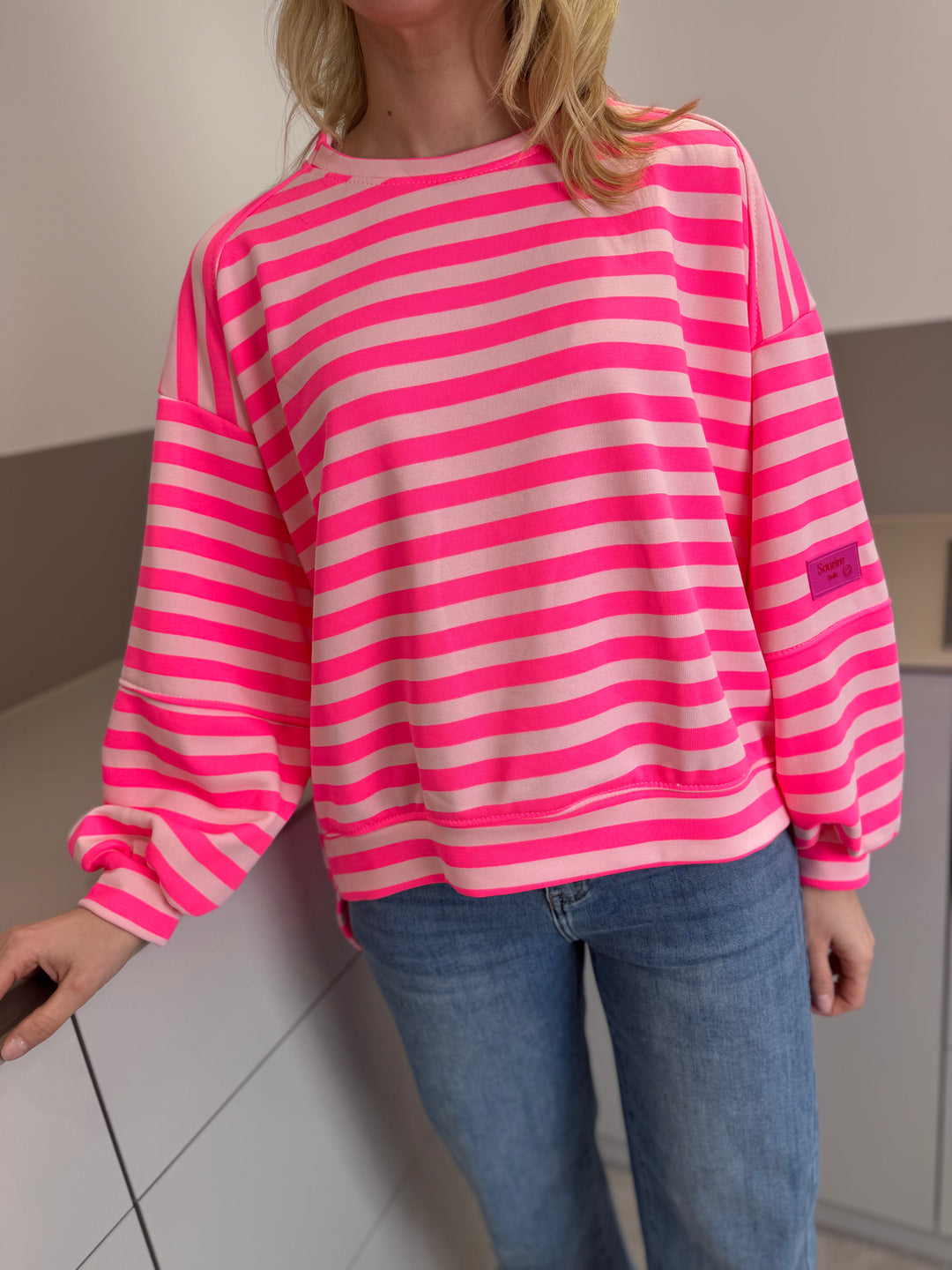 Sweater gestreift - Pink (dünne Streifen)