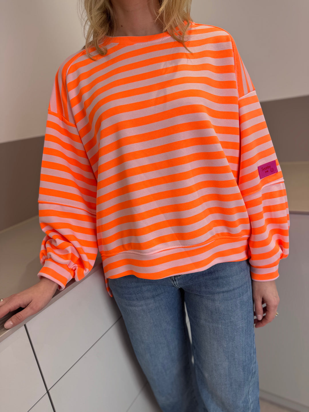 Sweater gestreift - Orange (dünne Streifen)