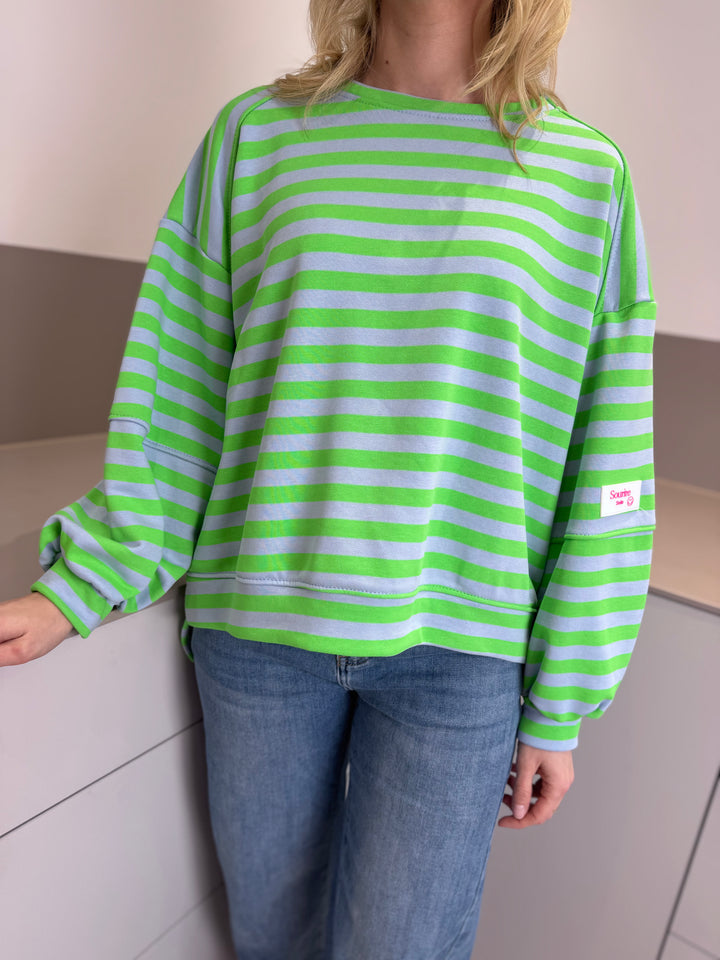 Sweater gestreift - Grün